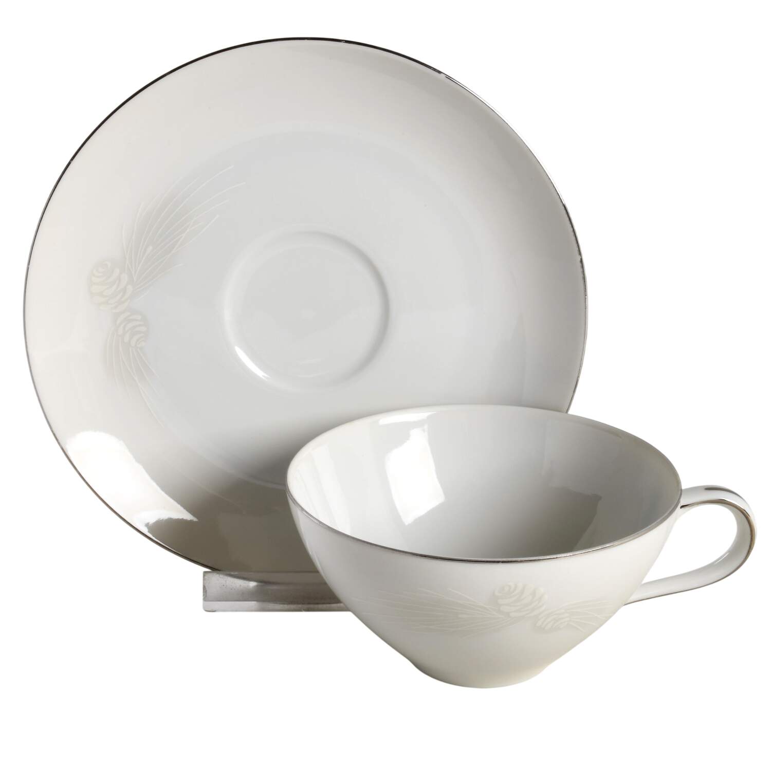 Pine Flat Cup & Saucer Set by Royal M-Mita-1