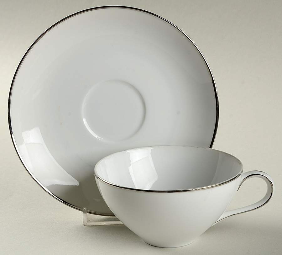 Platinum Knight Flat Cup & Saucer Set by Royal M-Mita-1