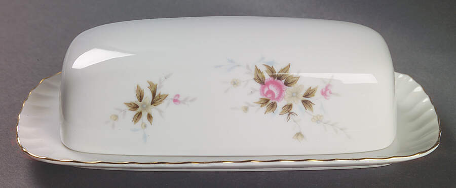 Romance (Floral Rim) 1/4 Lb Covered Butter by Royal M-Mita-1