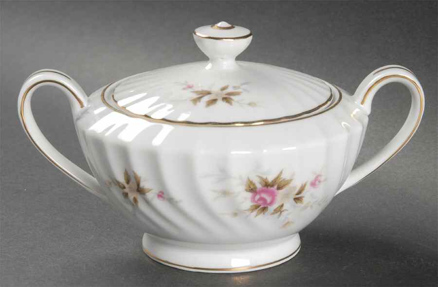 Romance (Floral Rim) Sugar Bowl & Lid by Royal M-Mita-1