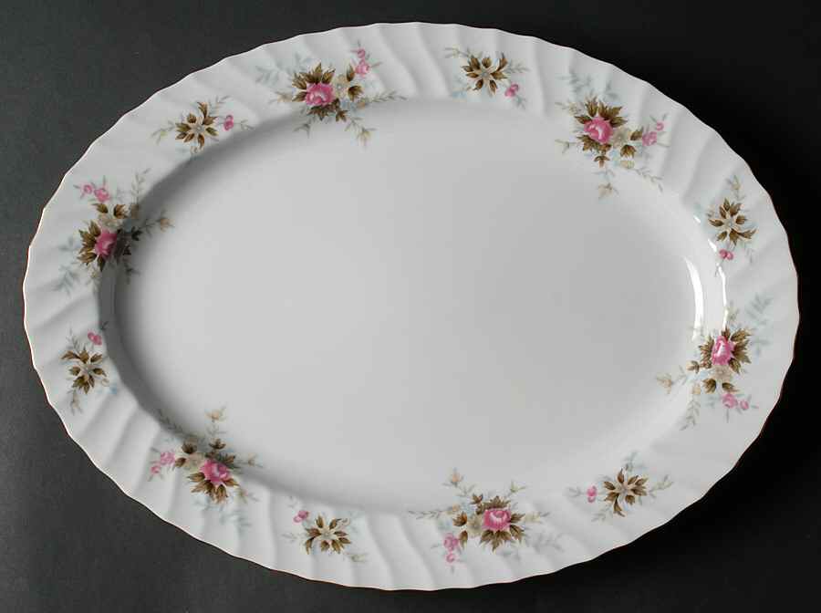 Romance (Floral Rim) 16" Oval Serving Platter by Royal M-Mita-1