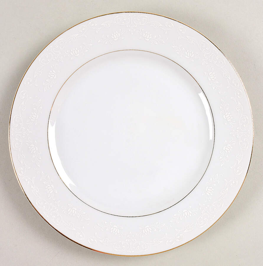 Sovereign (1886, White Flowers) Salad Plate by Royal M-Mita-1