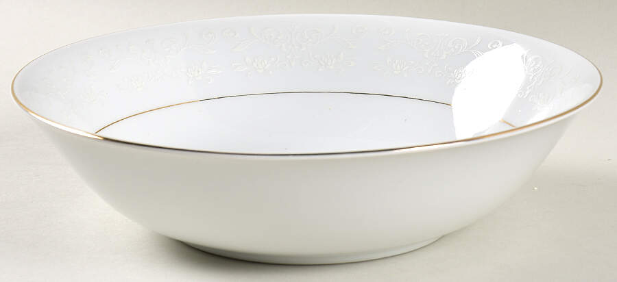 Sovereign (1886, White Flowers) 9" Round Vegetable Bowl by Royal M-Mita-1