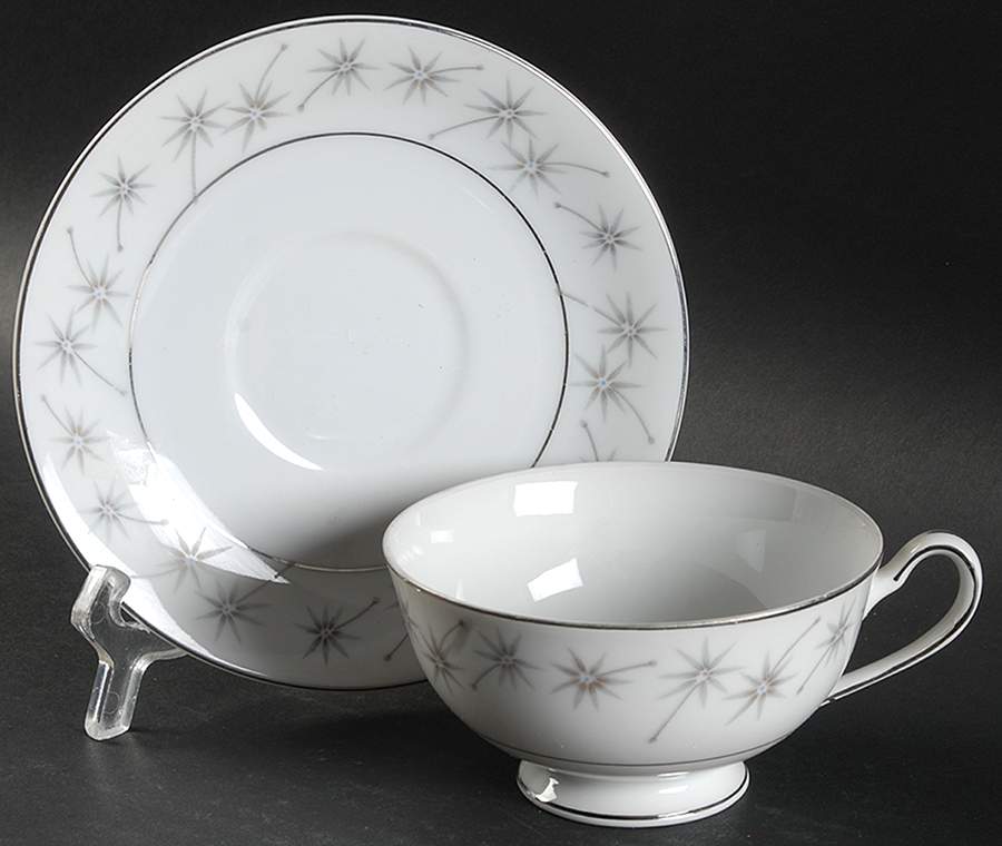 Starlight Footed Cup & Saucer Set by Royal M-Mita-1