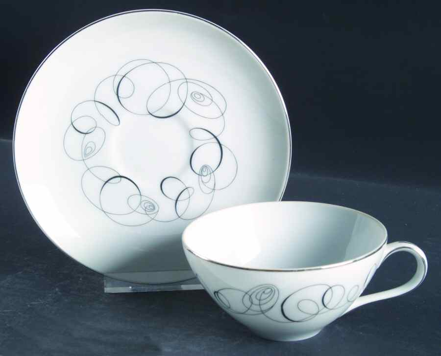 Whirl (Meito) Flat Cup & Saucer Set by Royal M-Mita-1