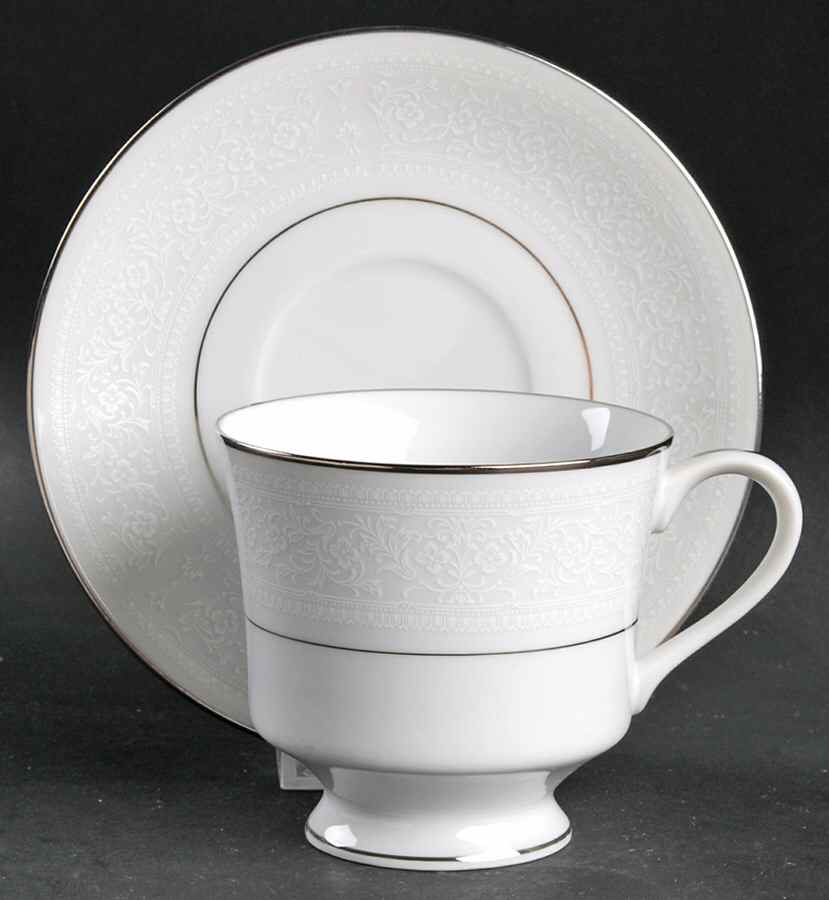 Antique Lace Footed Cup & Saucer Set by Royal Prestige-1