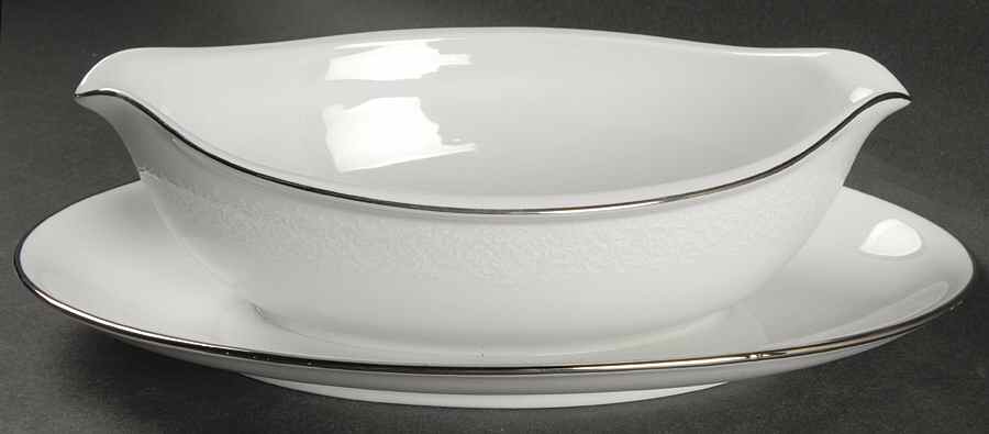 Antique Lace Gravy Boat with Attached Underplate by Royal Prestige-1