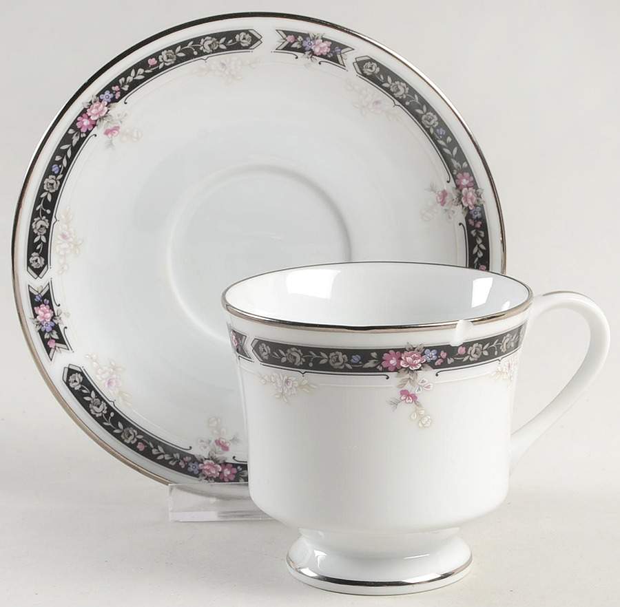 Midnight Mood Footed Cup & Saucer Set by Royal Prestige-1