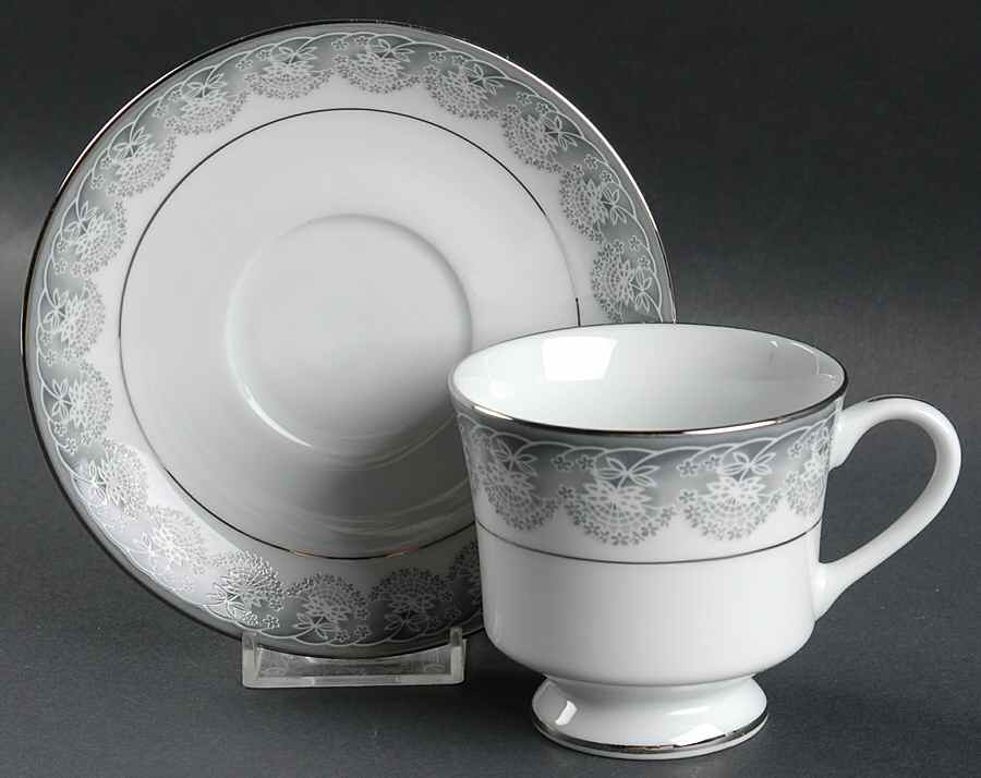 Moon Shadow Footed Cup & Saucer Set by Royal Prestige-1