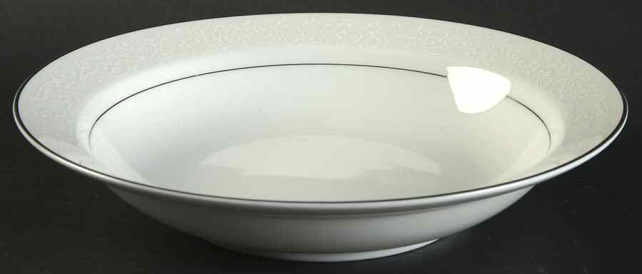 White Lace Rim Soup Bowl by Royal Prestige-1