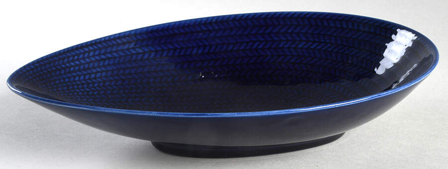 Blue Fire 10" Oval Vegetable Bowl by Rorstrand-1