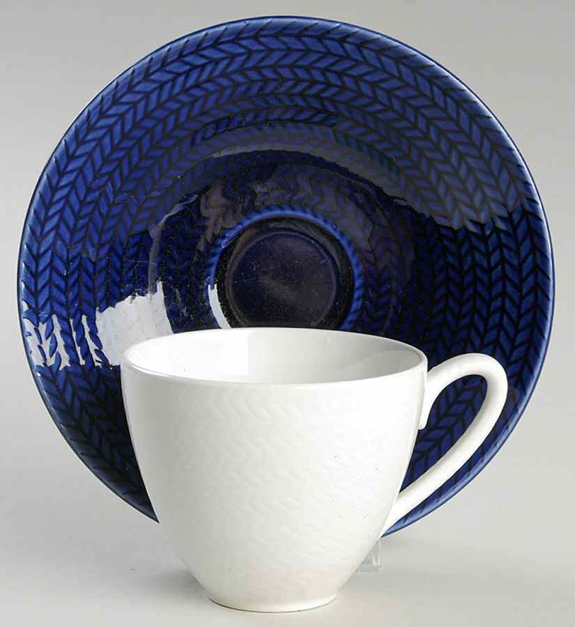 Blue Fire Flat Cup & Saucer Set by Rorstrand-1