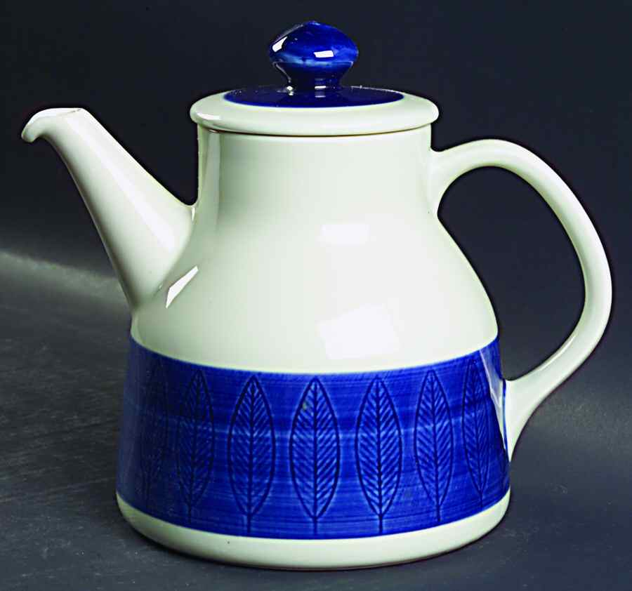 Koka Blue Coffee Pot & Lid by Rorstrand-1