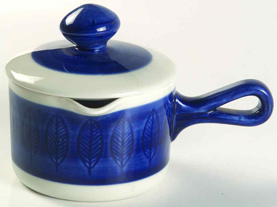 Koka Blue Individual Gravy Boat & Lid by Rorstrand-1