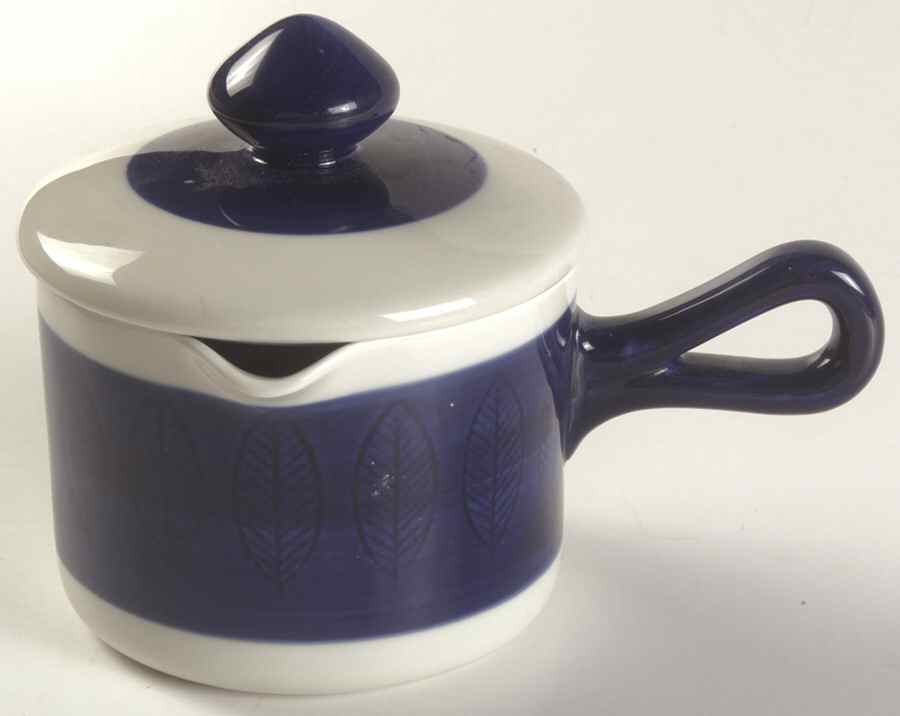 Koka Blue Gravy Boat & Lid by Rorstrand-1