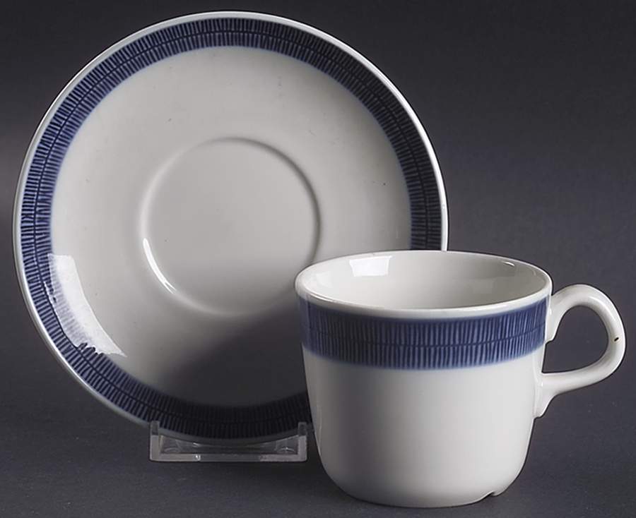 Koka Blue Flat Cup & Saucer Set by Rorstrand-1