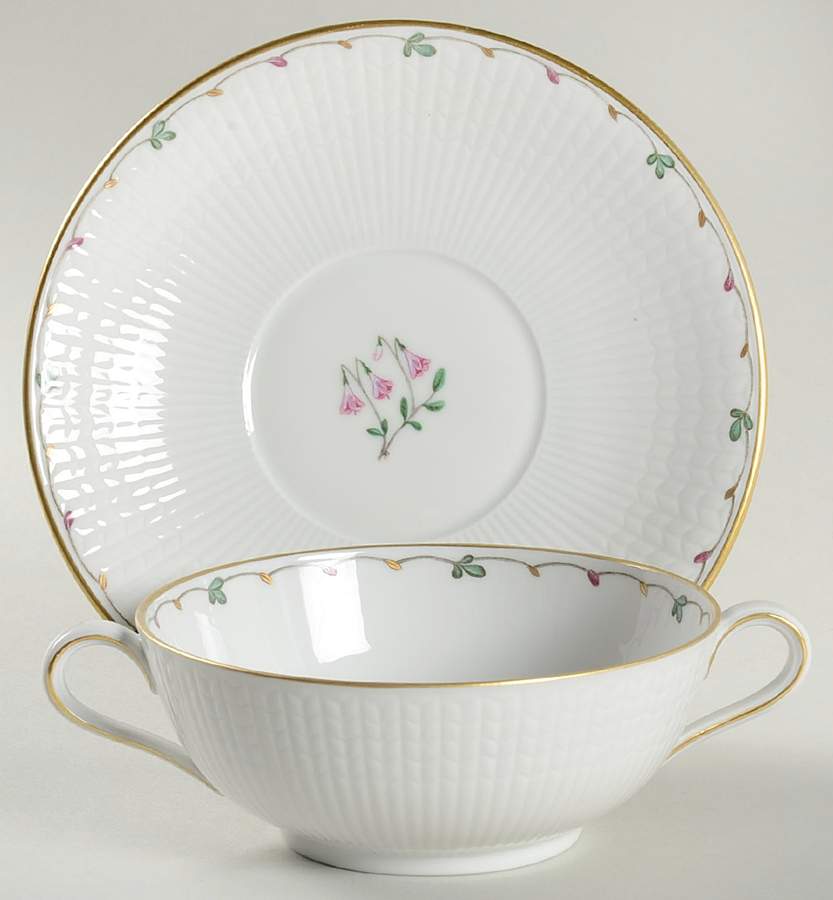 Linnea Flat Cream Soup Bowl & Saucer Set by Rorstrand-1