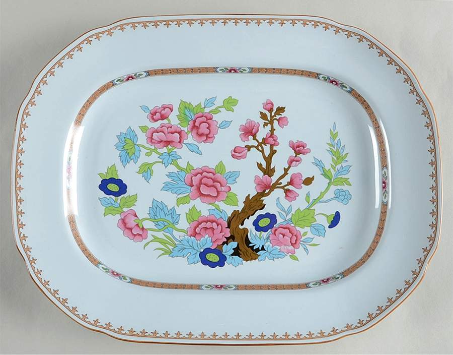 Lotus 14" Oval Serving Platter by Rorstrand-1