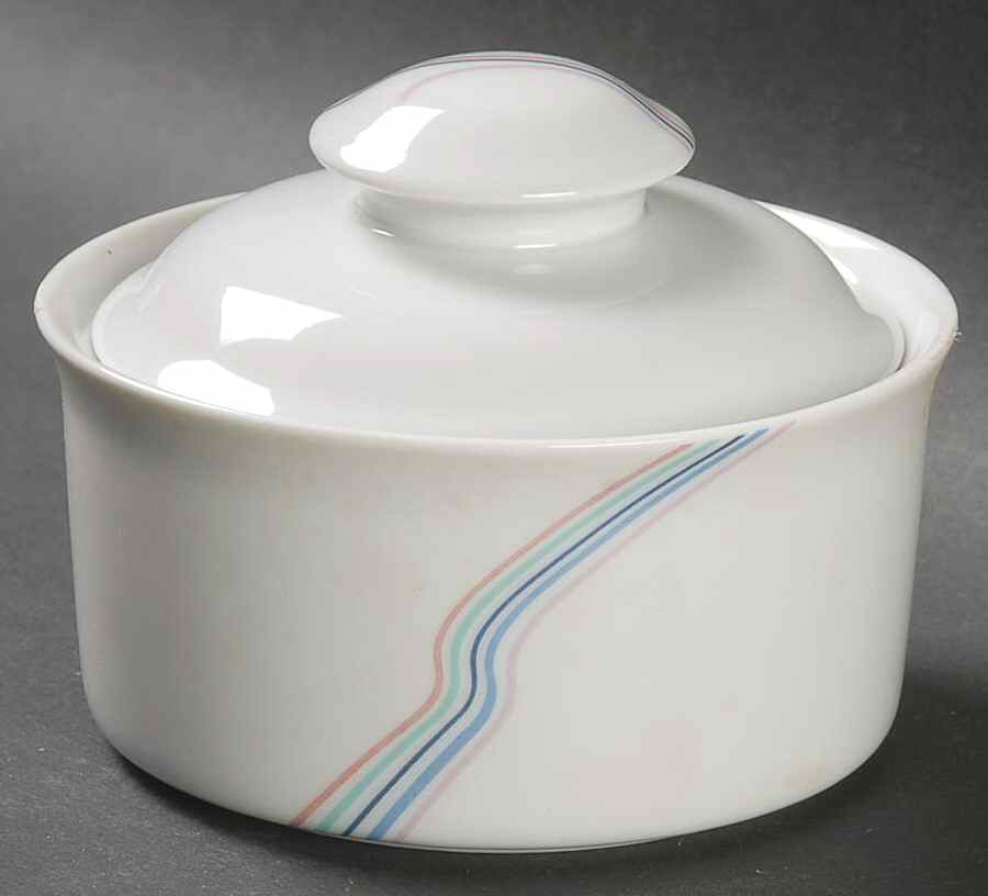 Rainbow Sugar Bowl & Lid by Rorstrand-1
