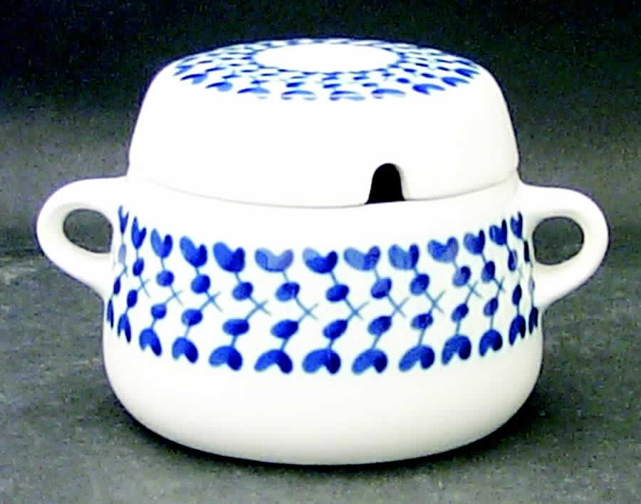 Swedish Blue Gravy Boat & Lid by Rorstrand-1