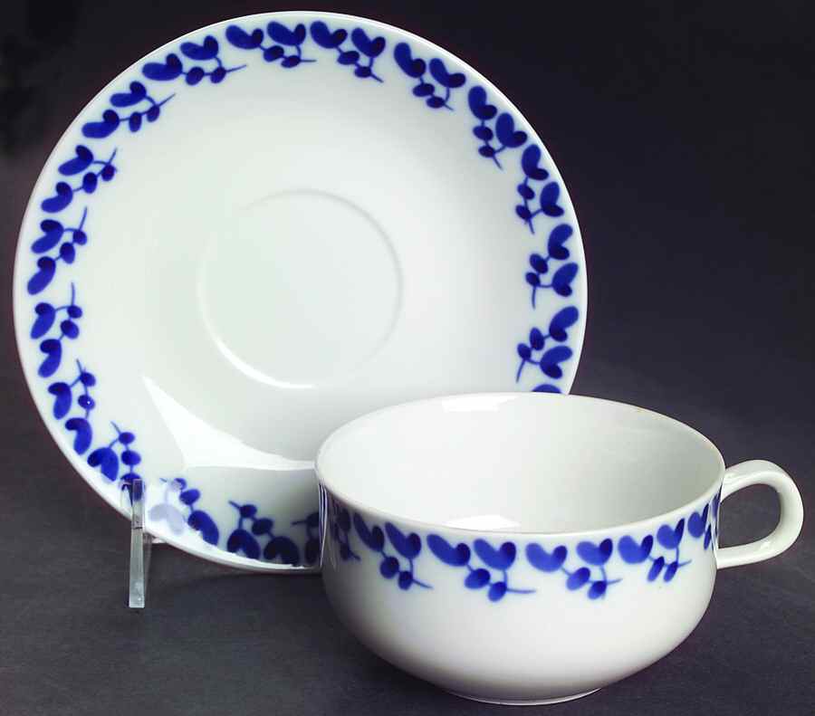 Swedish Blue Breakfast Cup & Saucer Set by Rorstrand-1
