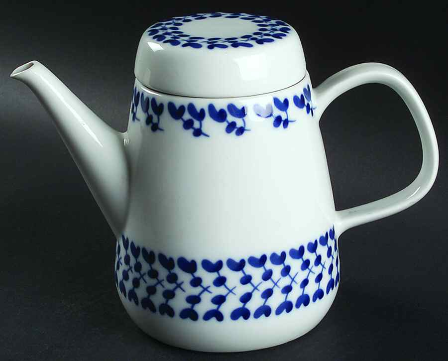 Swedish Blue Tea/Coffee Pot & Lid by Rorstrand-1