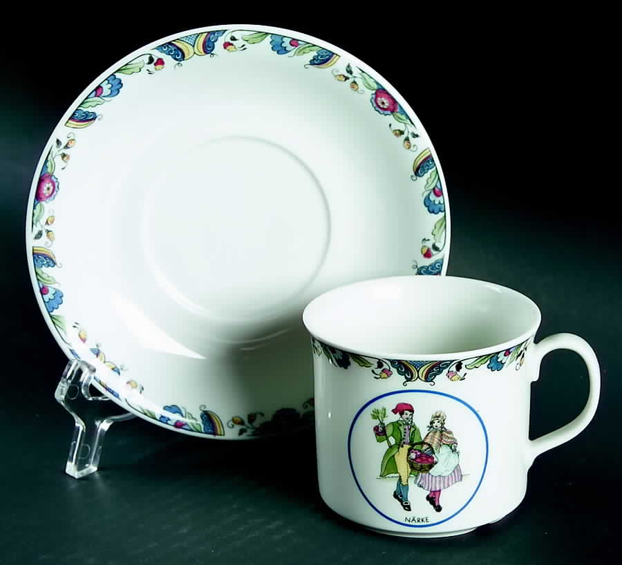 Swedish National Costumes Flat Cup & Saucer Set by Rorstrand-1