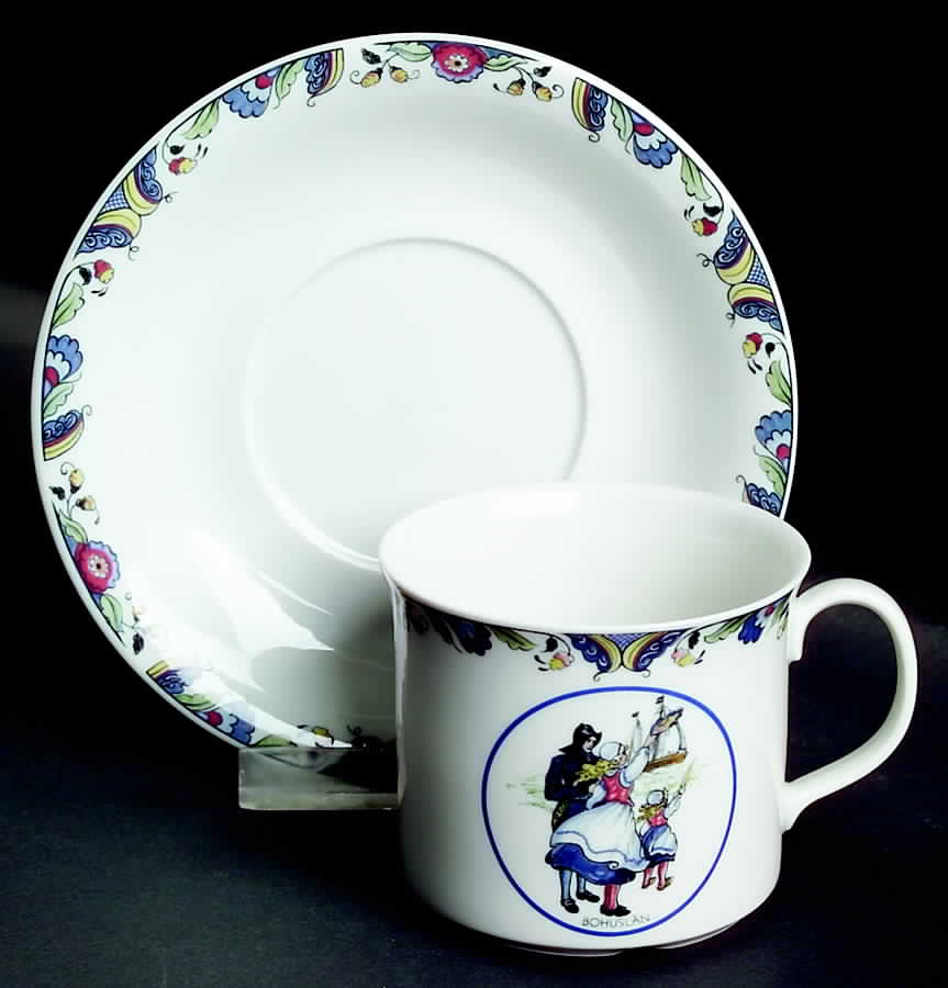 Swedish National Costumes Flat Cup & Saucer Set by Rorstrand-1