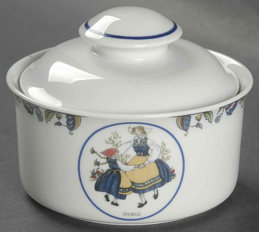 Swedish National Costumes Sugar Bowl & Lid by Rorstrand-1