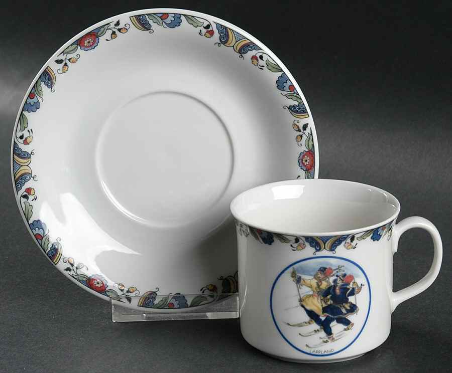 Swedish National Costumes Flat Cup & Saucer Set by Rorstrand-1