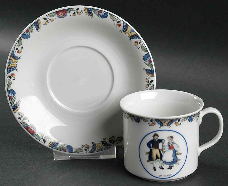 Swedish National Costumes Flat Cup & Saucer Set by Rorstrand-1