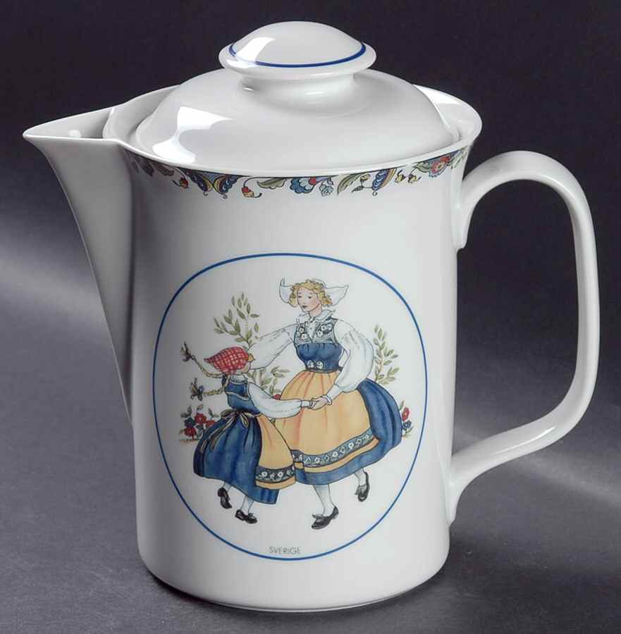 Swedish National Costumes Coffee Pot & Lid by Rorstrand-1