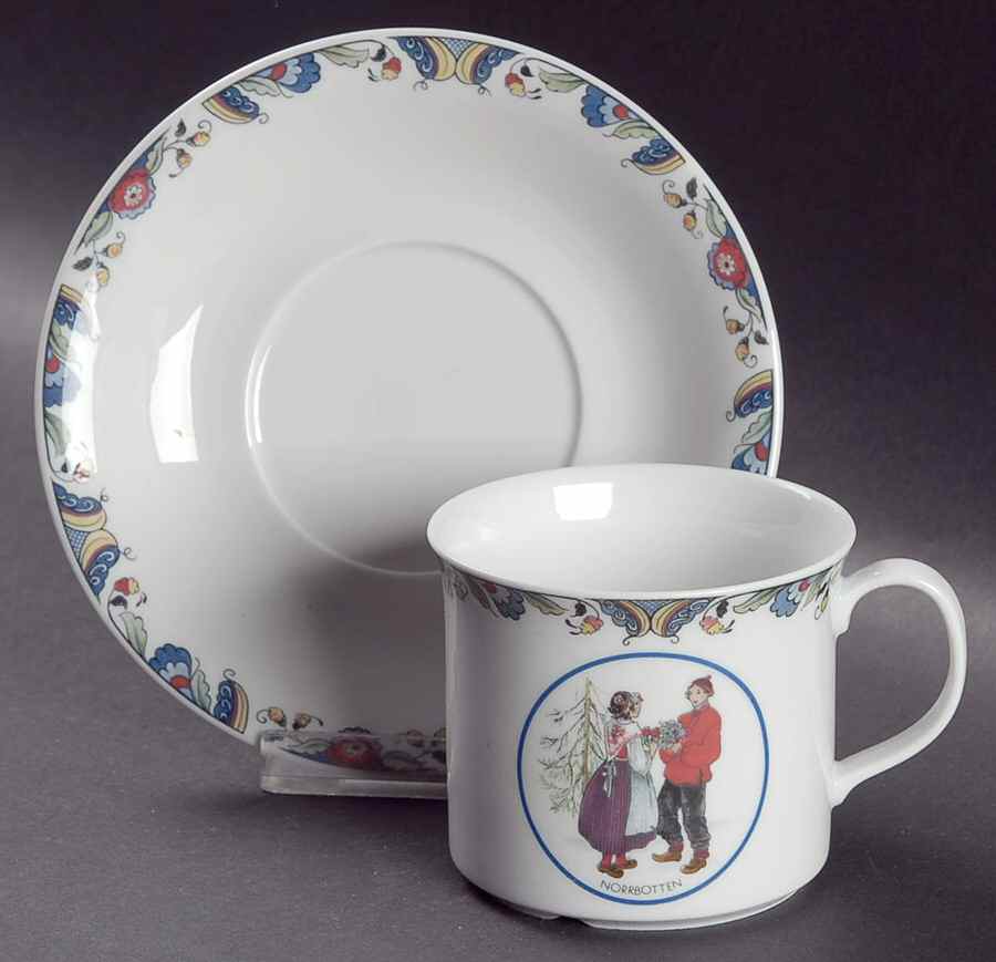 Swedish National Costumes Flat Cup & Saucer Set by Rorstrand-1