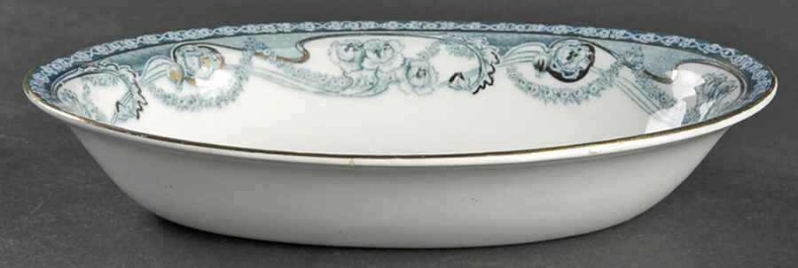 Renown Blue and Green 9" Oval Vegetable Bowl by Arthur J Wilkinson-1