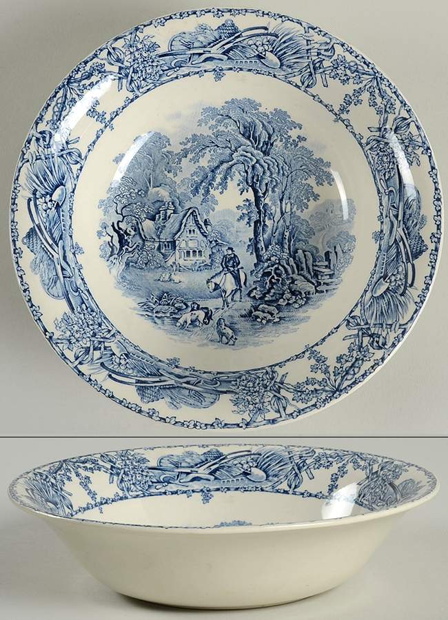 Rural Scenes Blue (Round) 7" Round Vegetable Bowl by Arthur J Wilkinson-1