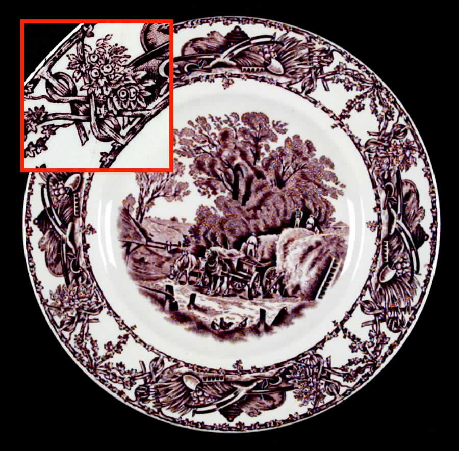 Rural Scenes Brown (Round) Bread & Butter Plate by Arthur J Wilkinson-1