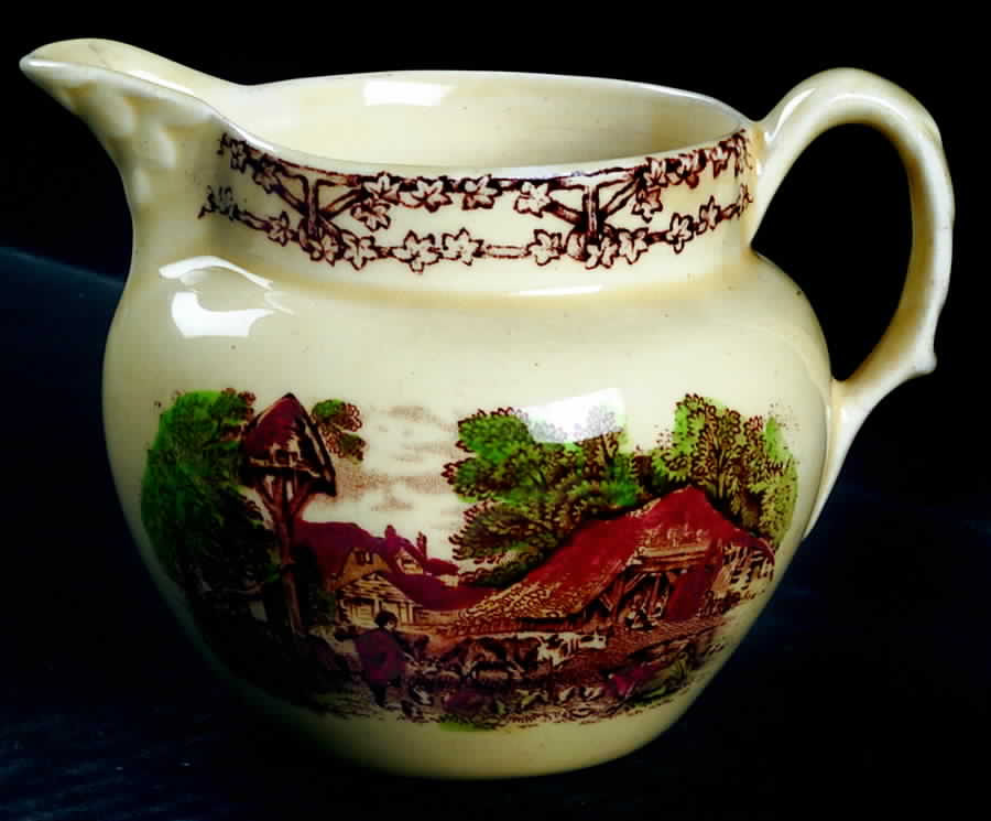 Rural Scenes Brown Multicolor 8 Oz Pitcher by Arthur J Wilkinson-1