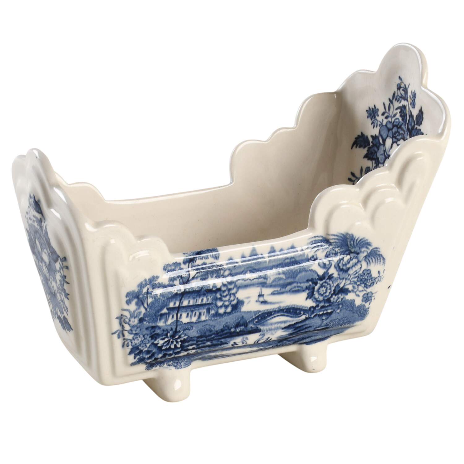 Tonquin Blue Cracker Cradle by Royal Staffordshire-1