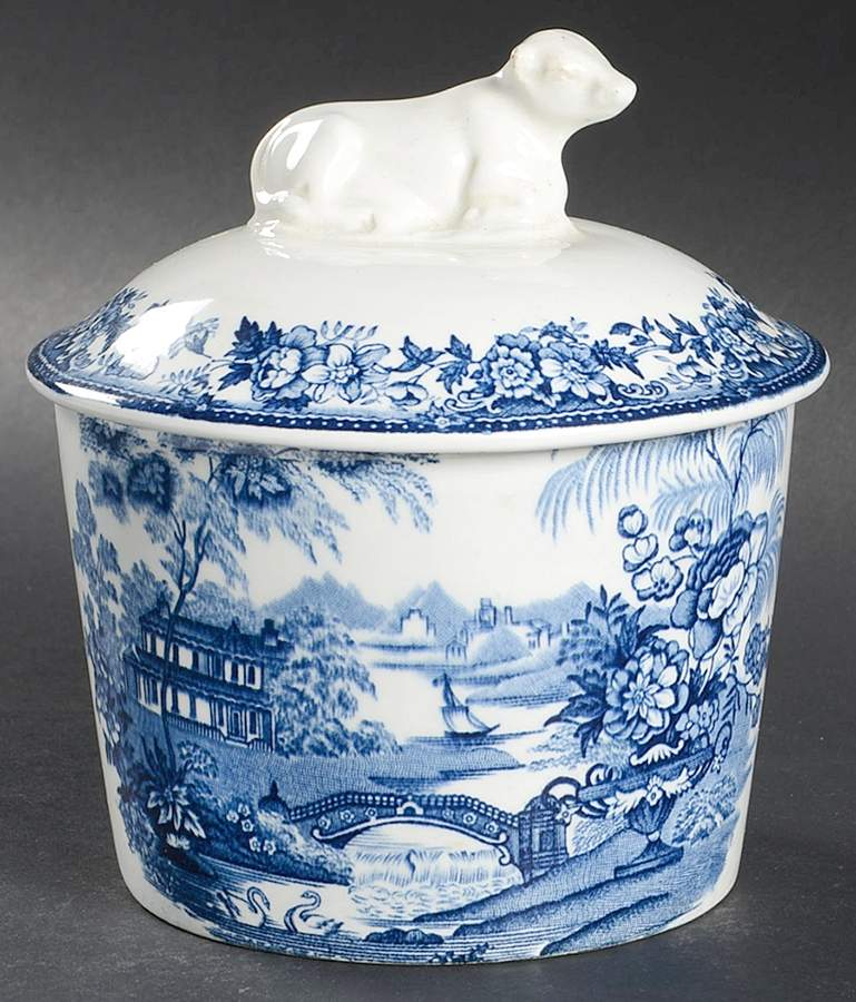 Tonquin Blue Sugar Bowl & Lid by Royal Staffordshire-1