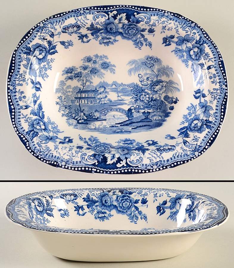 Tonquin Blue 10" Oval Vegetable Bowl by Royal Staffordshire-1