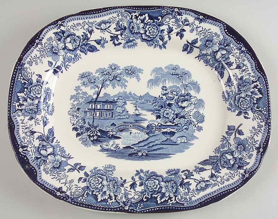 Tonquin Blue 14" Oval Serving Platter by Royal Staffordshire-1