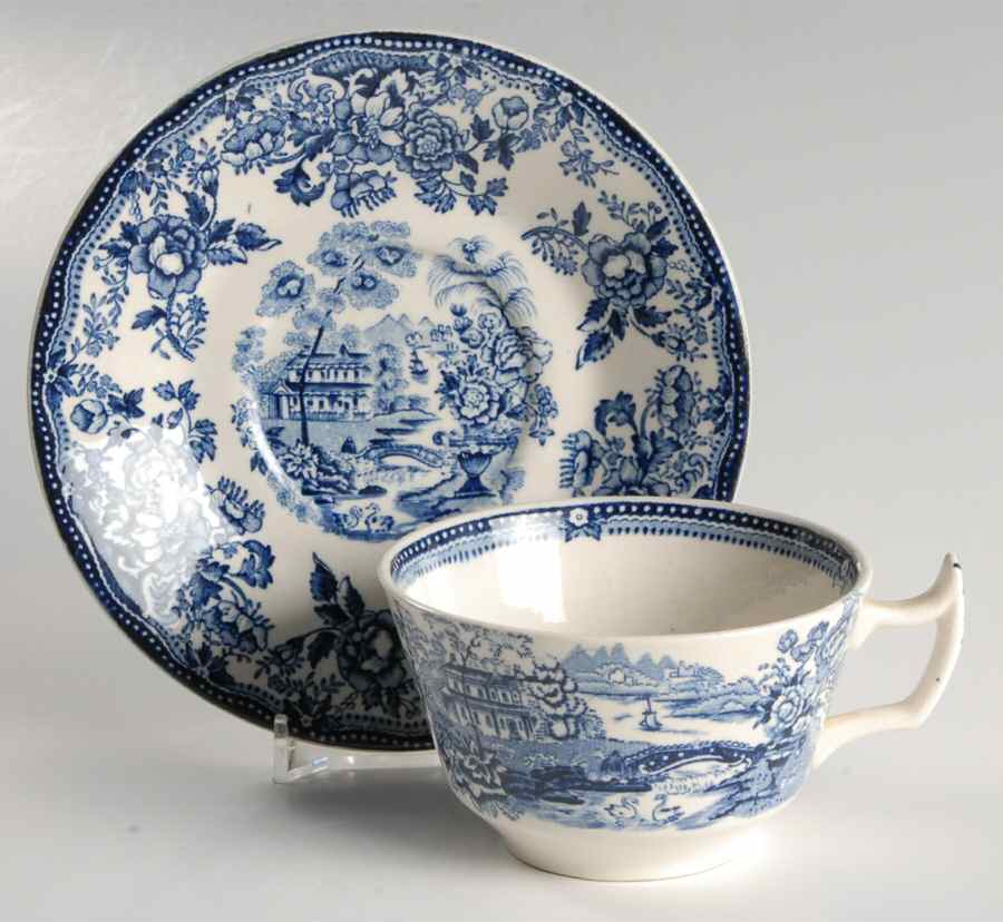 Tonquin Blue Flat Cup & Saucer Set by Royal Staffordshire-1