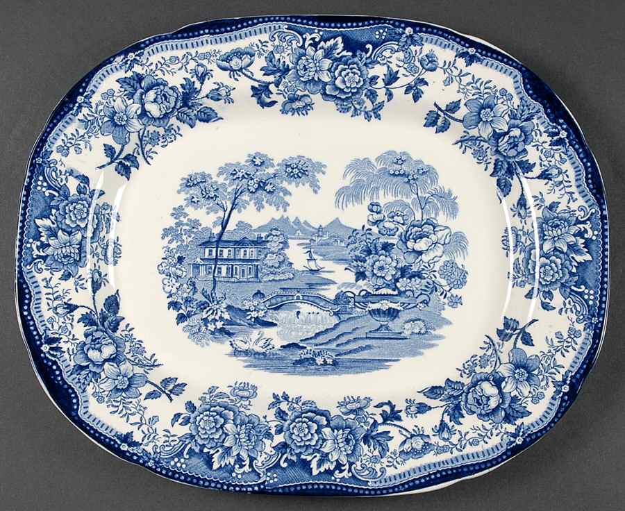Tonquin Blue 13" Oval Serving Platter by Royal Staffordshire-1