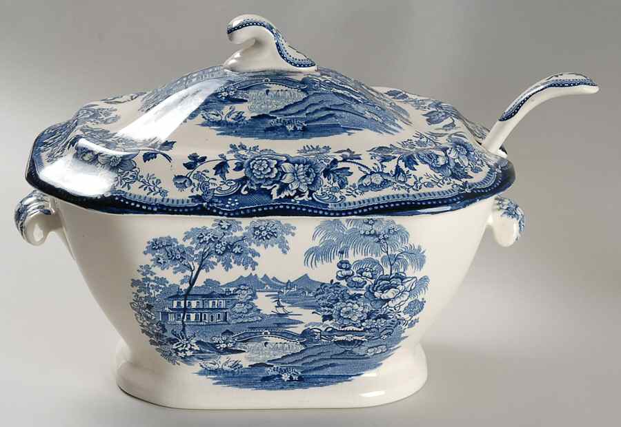 Tonquin Blue Tureen & Lid w/Ladle by Royal Staffordshire-1