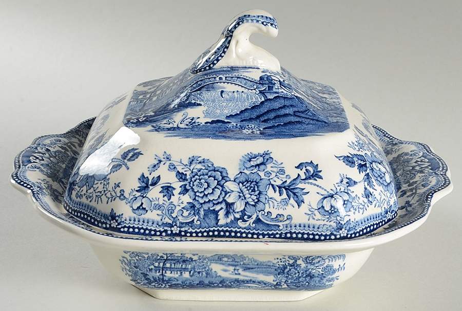 Tonquin Blue Square Covered Vegetable by Royal Staffordshire-1