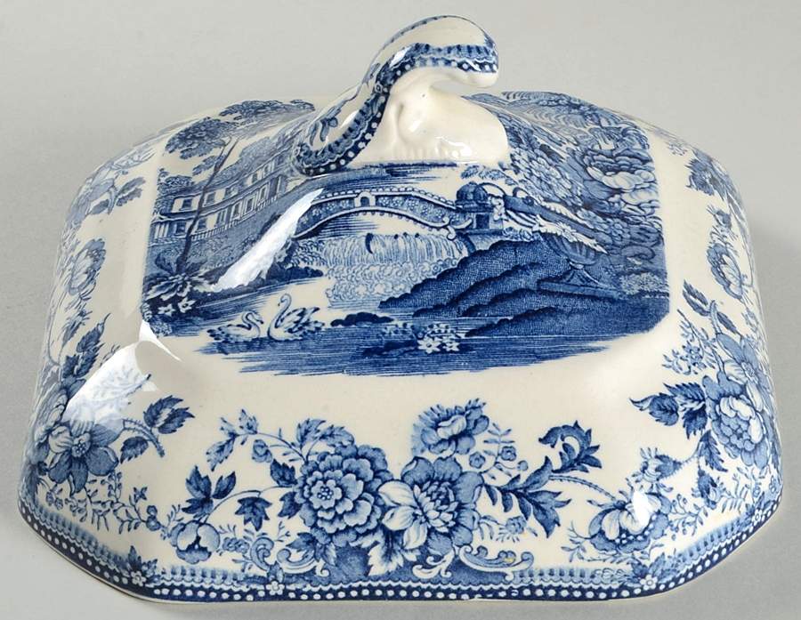 Tonquin Blue Lid for Square Vegetable by Royal Staffordshire-1