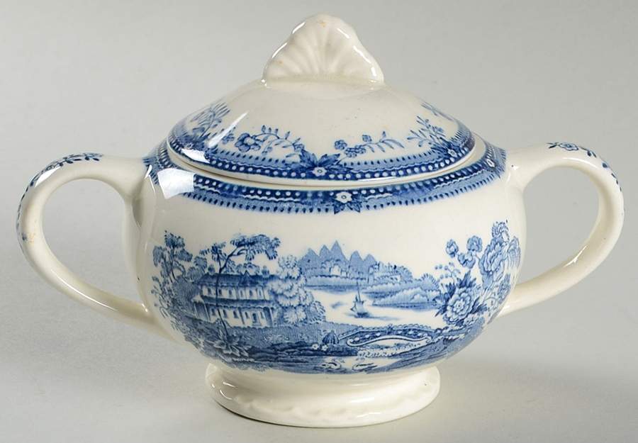 Tonquin Blue Sugar Bowl & Lid by Royal Staffordshire-1