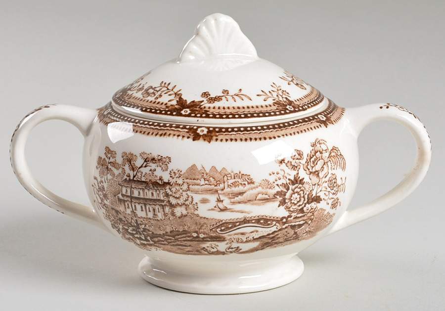 Tonquin Brown Sugar Bowl & Lid by Royal Staffordshire-1