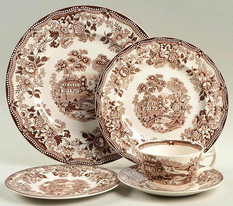 Tonquin Brown 5 Piece Place Setting by Royal Staffordshire-1