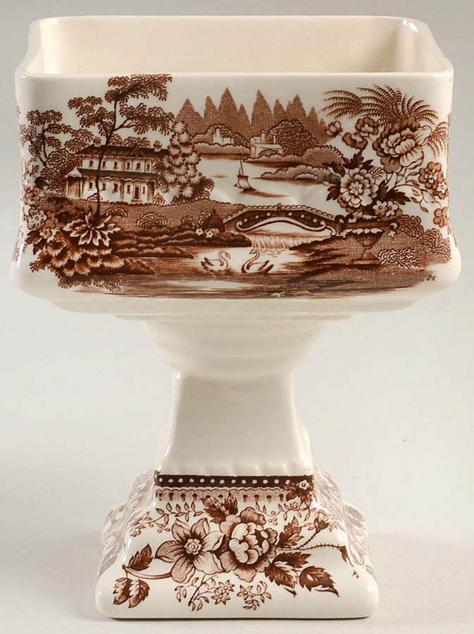 Tonquin Brown Pedistal Wedding Bowl No Lid by Royal Staffordshire-1